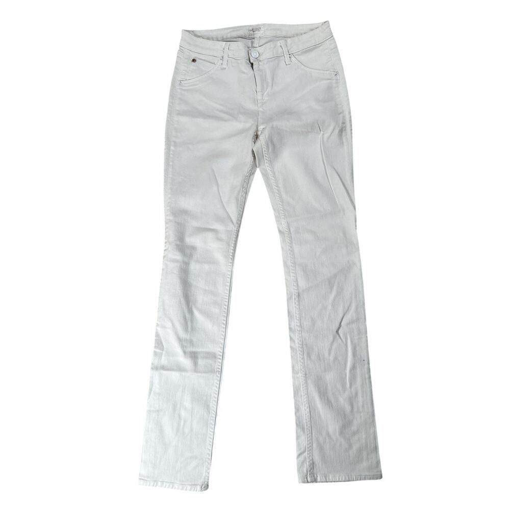 Hudson Pants Womens 28 White Jegging Denim Stretch Pockets Zip Flat Front